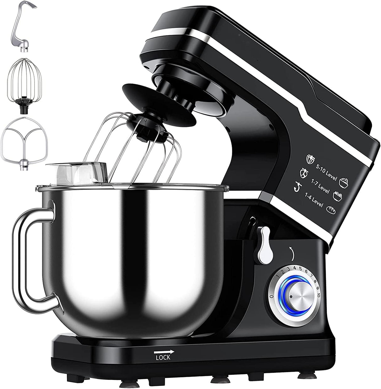 Batidora de pie 7.5 Qt, 300W, 10 velocidades, Tilt-Head.