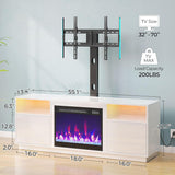 Soporte para TV Rolanstar con chimenea eléctrica y luces LED