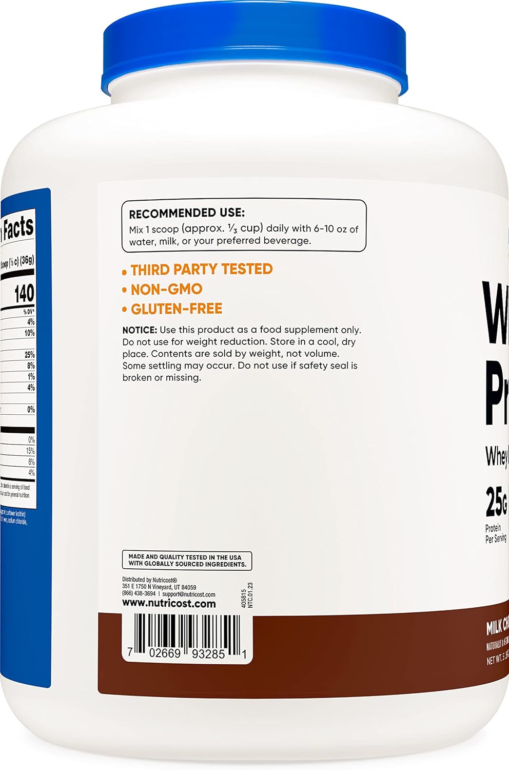 Suplemento Concentrado de proteína de suero Nutricost