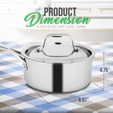 Olla con tapa de acero inoxidable NutriChef ACNCSSX45SAU15