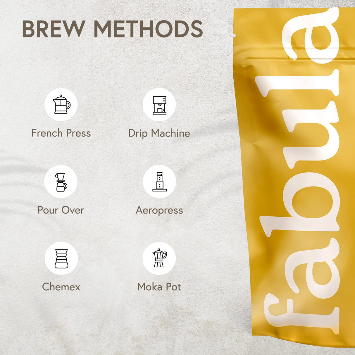 Café Decaf Orgánico Fabula, Bajo Acidez, 12 Oz, Tueste Medio