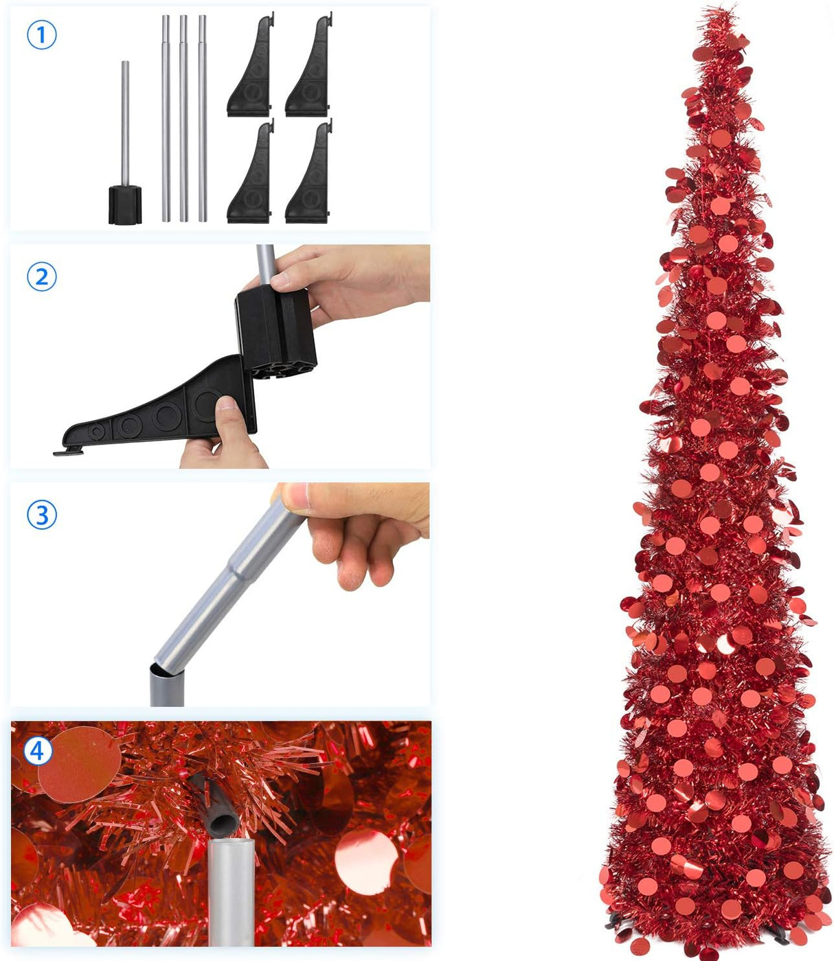 Árbol de Navidad MACTING de 5ft con luces, fácil de montar