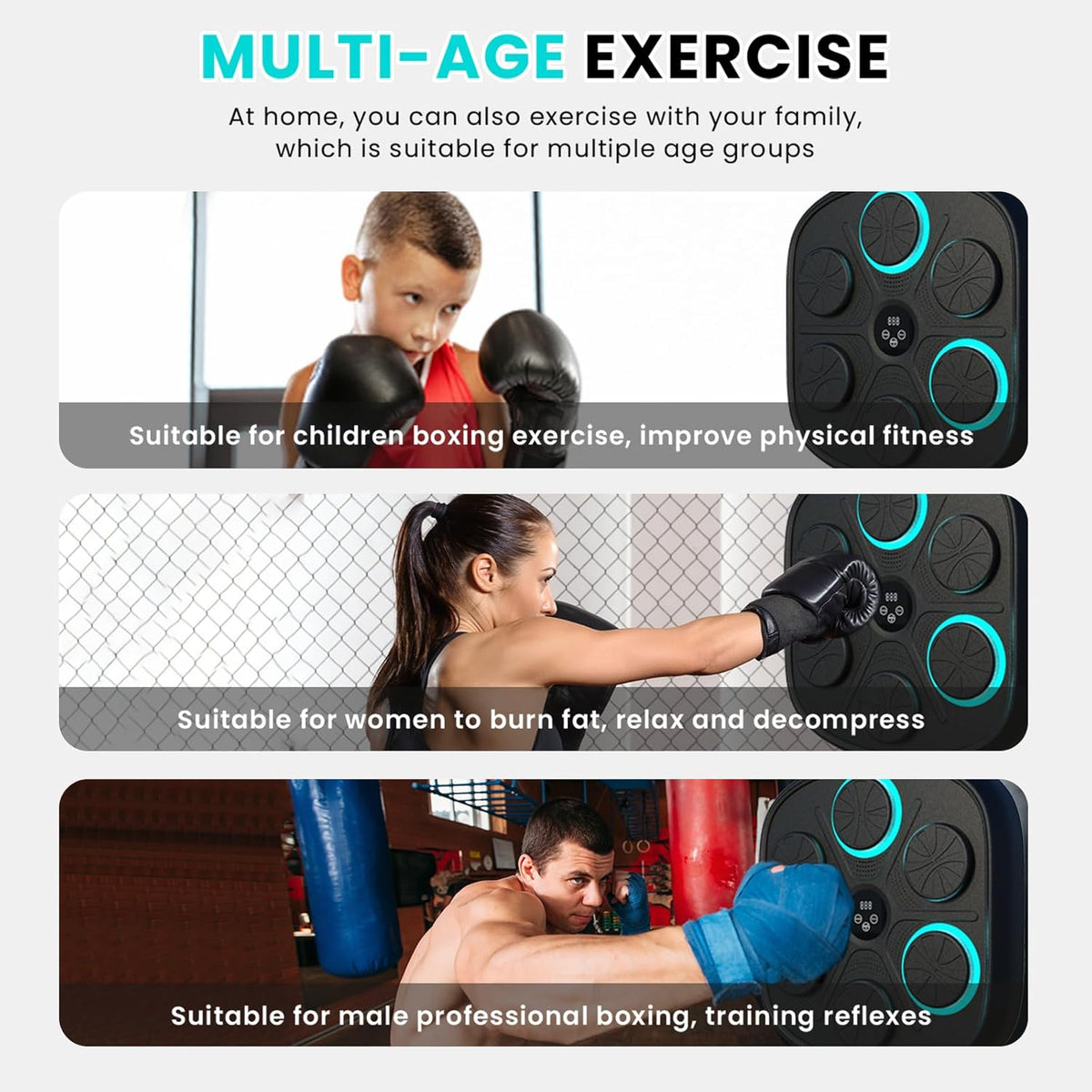 Máquina de boxeo con música inteligente electrónica