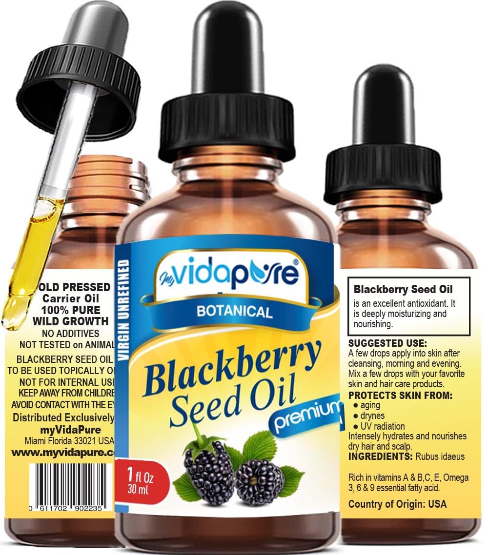 Aceite de Semilla de Mora Virgen Puro para Cara Cuerpo