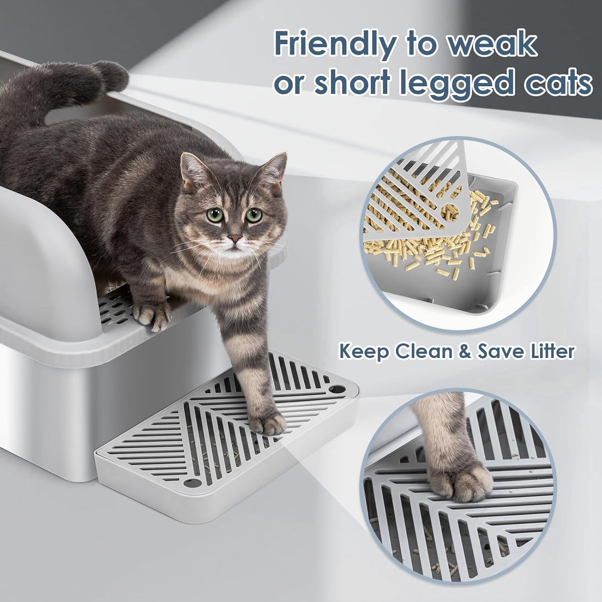 Caja de arena para gatos de acero inoxidable Suzzipaws