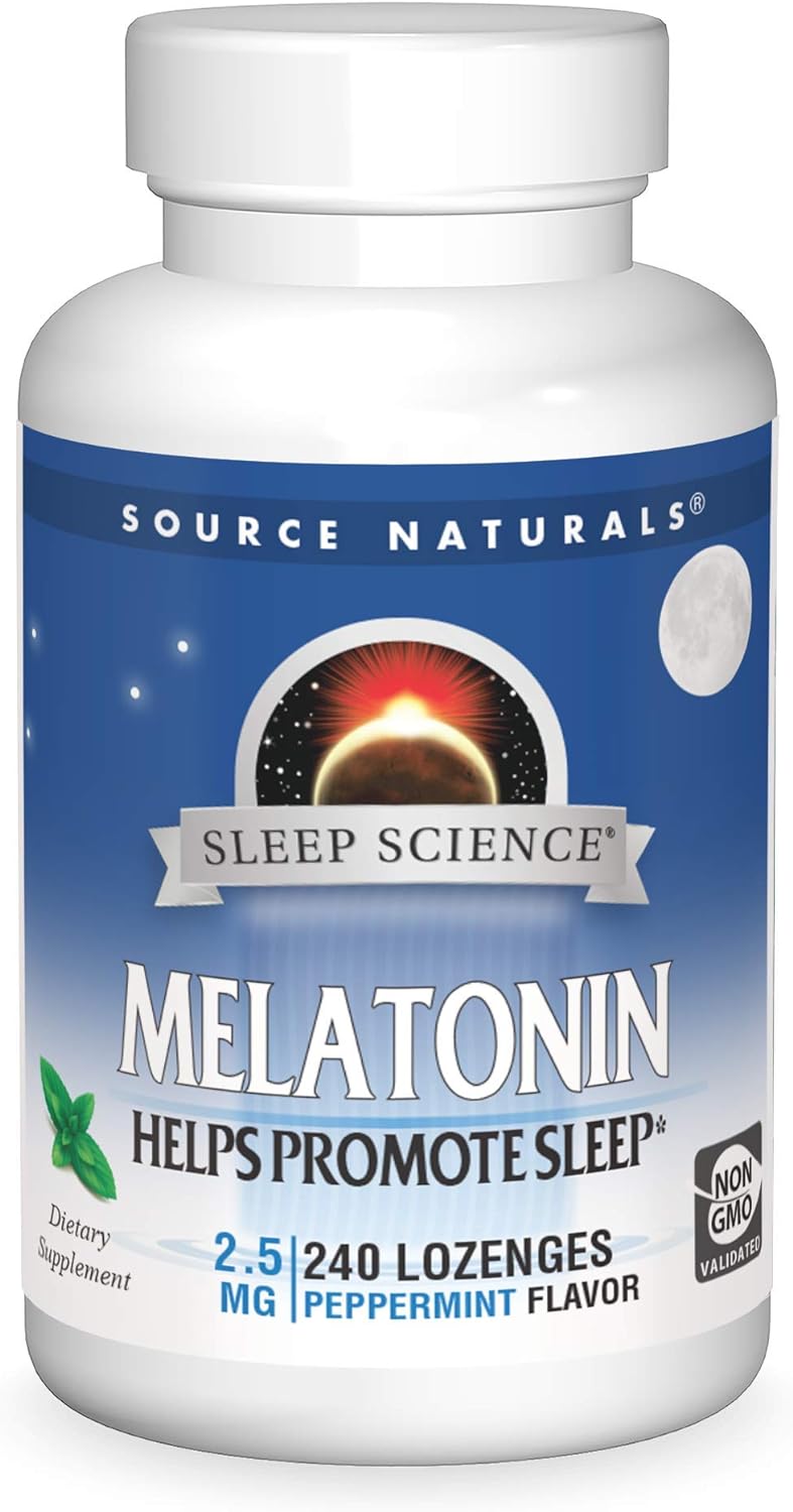 Source Naturals  suplemento para dormir 2.5 mg  sabor a menta