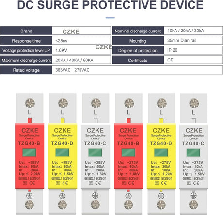 AC SPD 1P 40KA Protector contra sobretensiones doméstico