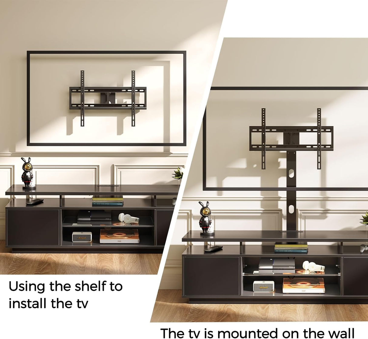 Soporte de TV Rolanstar con montaje y luces LED, modelo 59.1