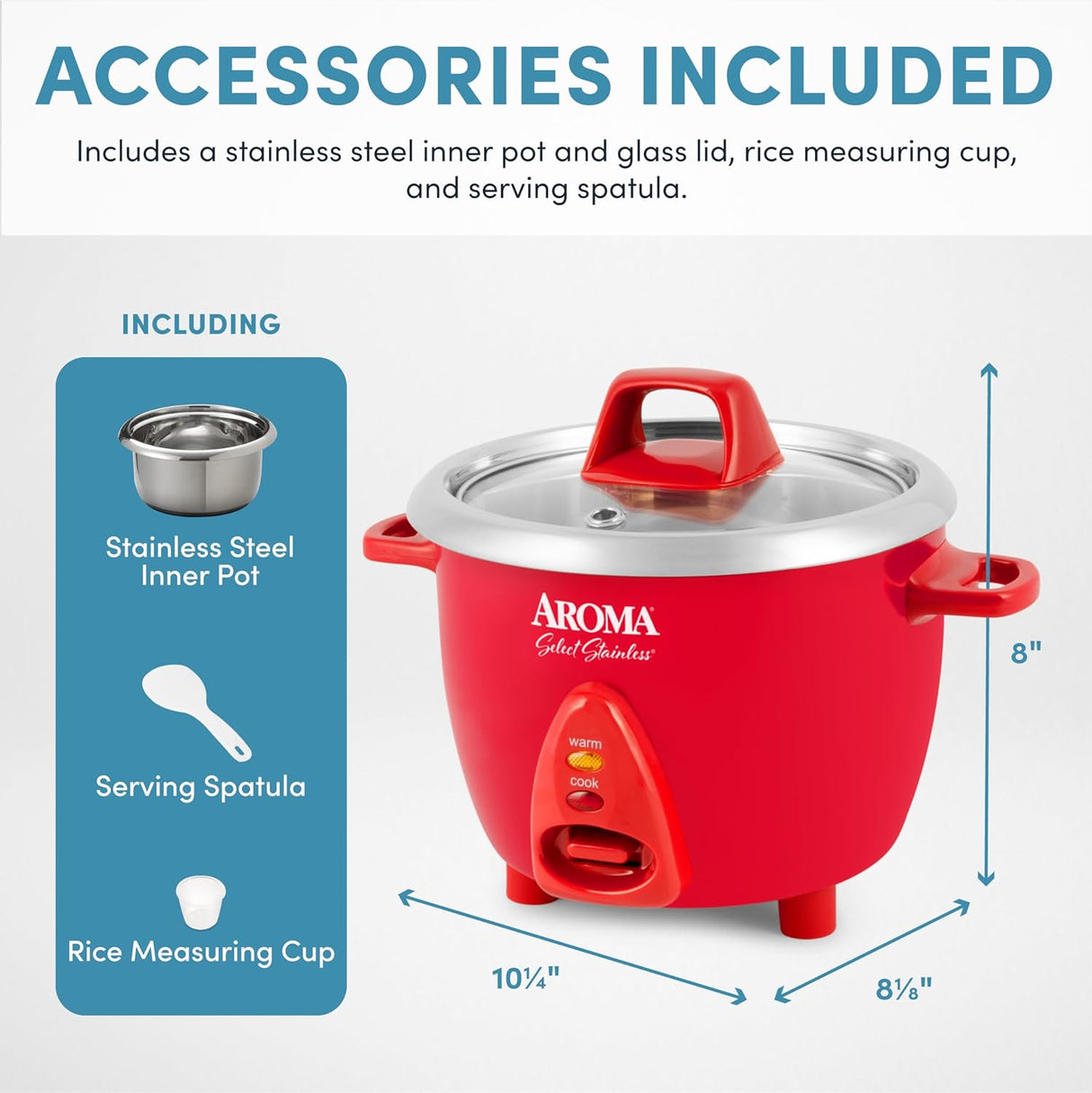 Arrocera Aroma Housewares 6 Tazas, Interior Sin Recubrimiento, ARC-753SGR