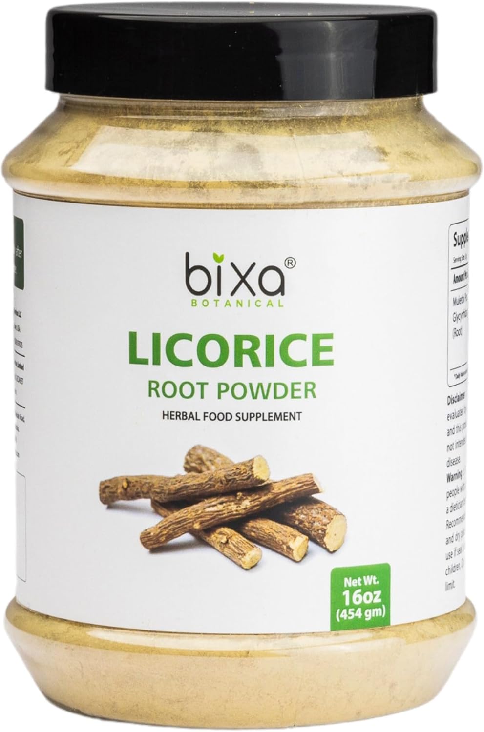 Polvo de raíz de regaliz Bixa BOTANICAL 454g Suplemento dietético