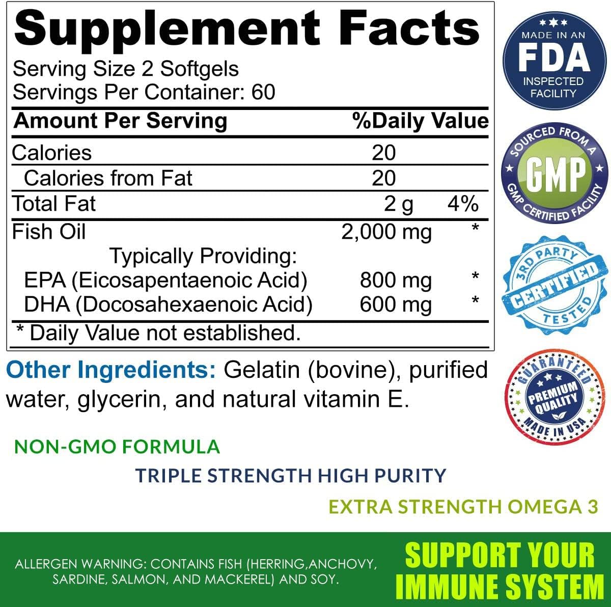 Aceite de Pescado Omega 3 Dr. Formula 2000 mg con Vitamina E