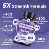 Suplemento Magnesio K2 Vitamina D3 10000IU, 60 cápsulas
