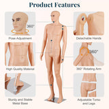 Maniquí ZENY Hombre 73 Ajustable, Rotación 360°, Detachable