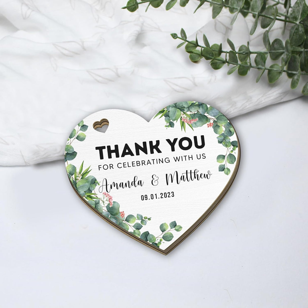 Adornos de Agradecimiento Personalizados para Bodas y Eventos