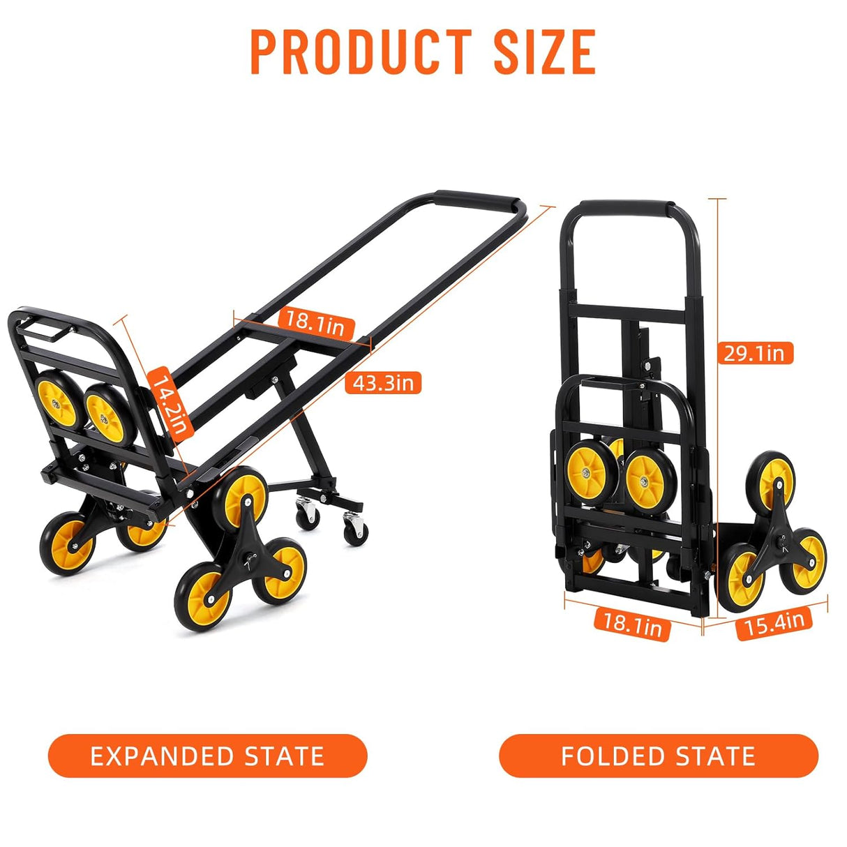 Carretilla Escaladora, capacidad 330 lb, plegable, modelo X123