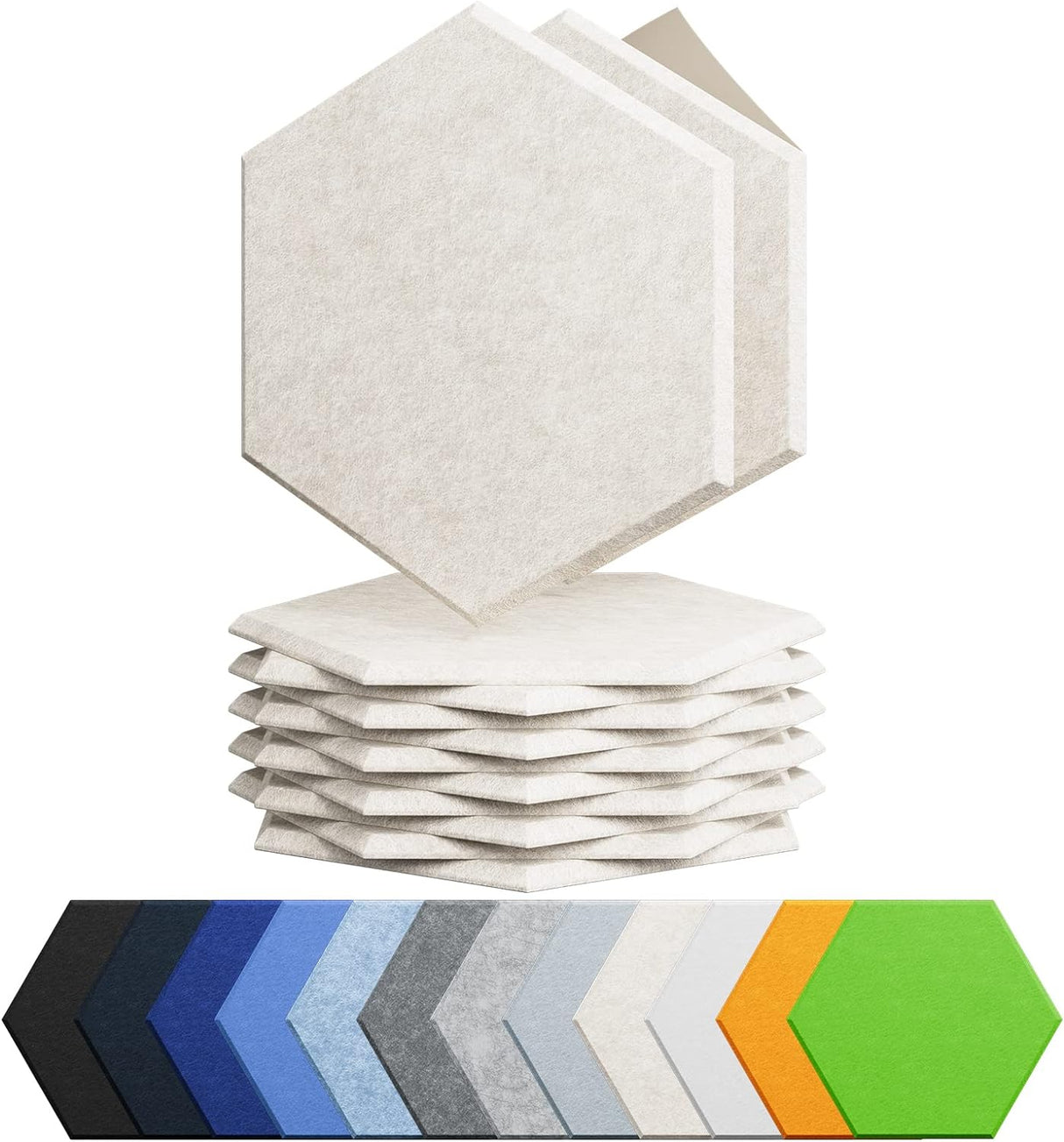 Paneles Acústicos Adhesivos, Alta Densidad, 12 Hexagonales