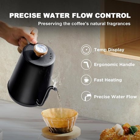 Kettle Eléctrico Nueve&amp;Five 1L, Acero Inoxidable, 1000W