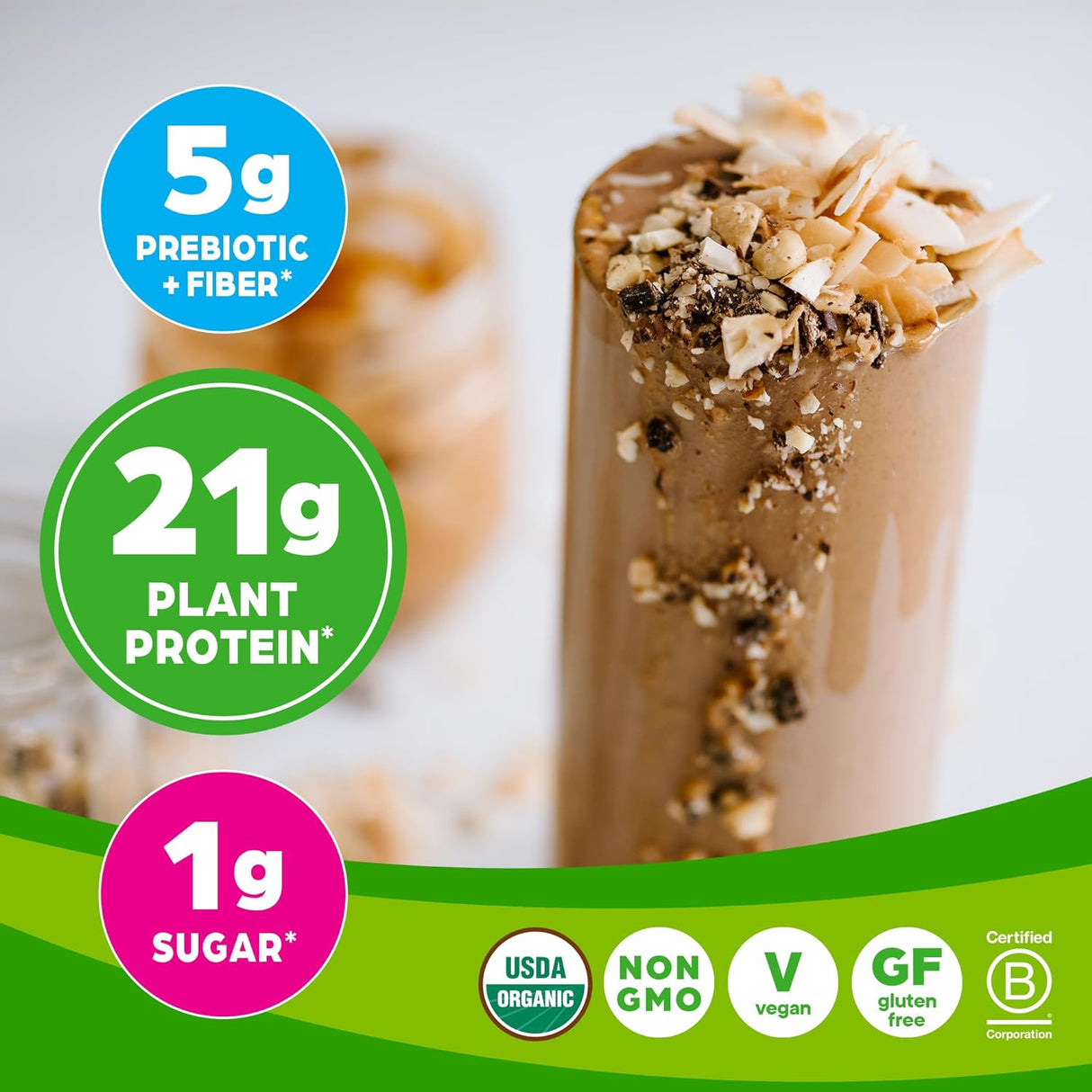 Polvo de Proteínas Vegetales Orgánicas, Sabor Mantequilla