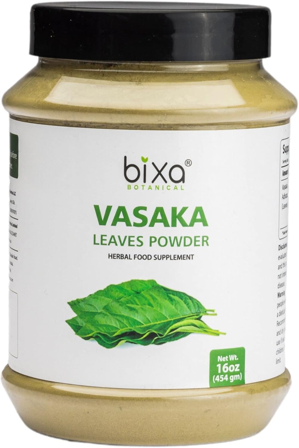 Suplemento Polvo de hoja de 1 libra 16 onzas Adhatoda vasaka