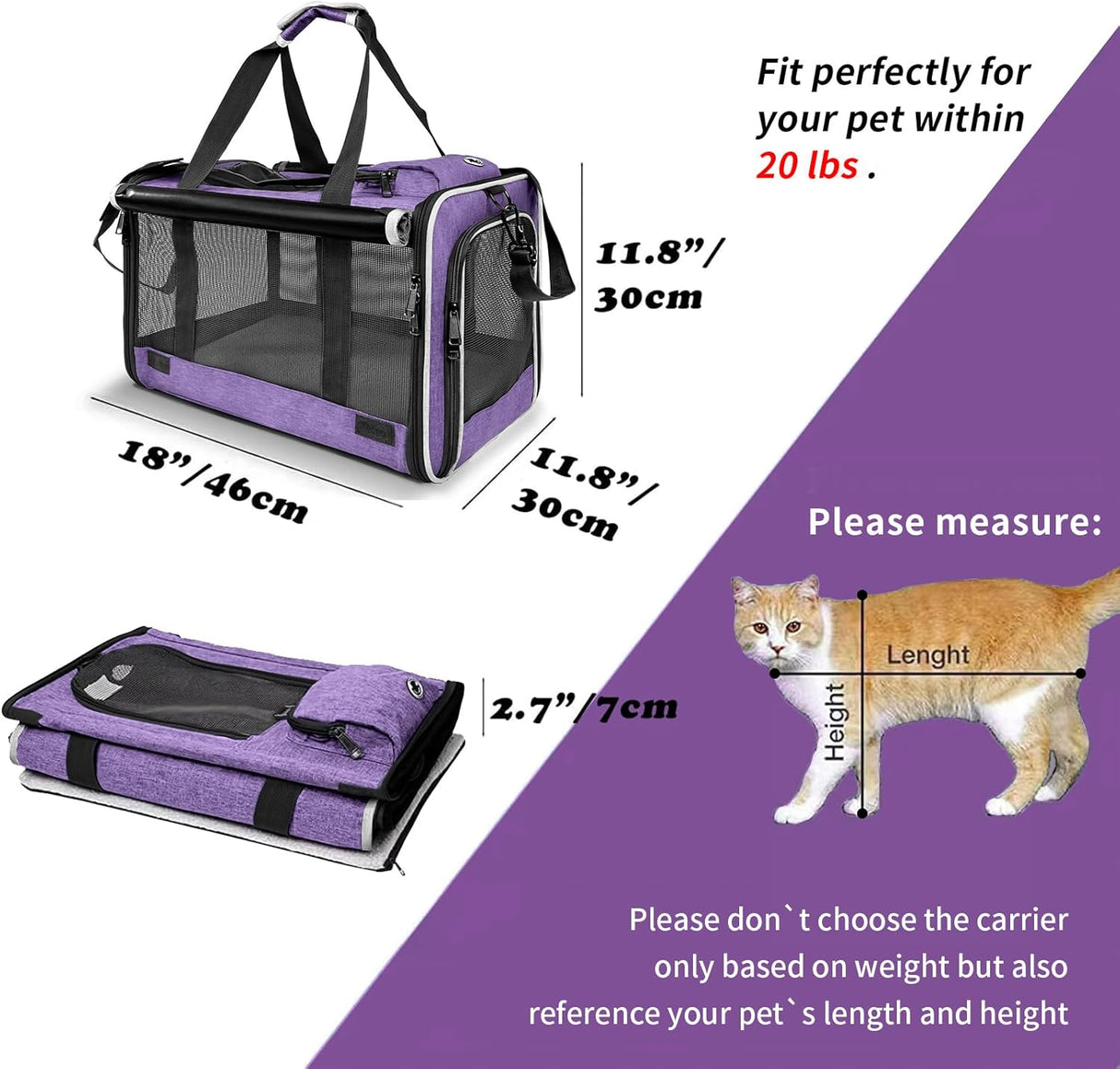 Transportin Suave para Perro Yorkie - Ventilado - 12lb