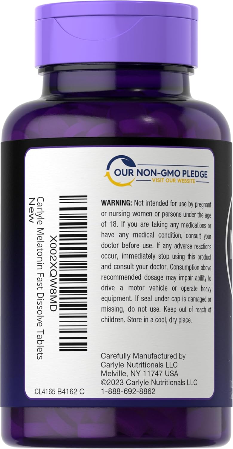 Tabletas de Melatonina 3mg Carlyle | Veganas y Sin Gluten