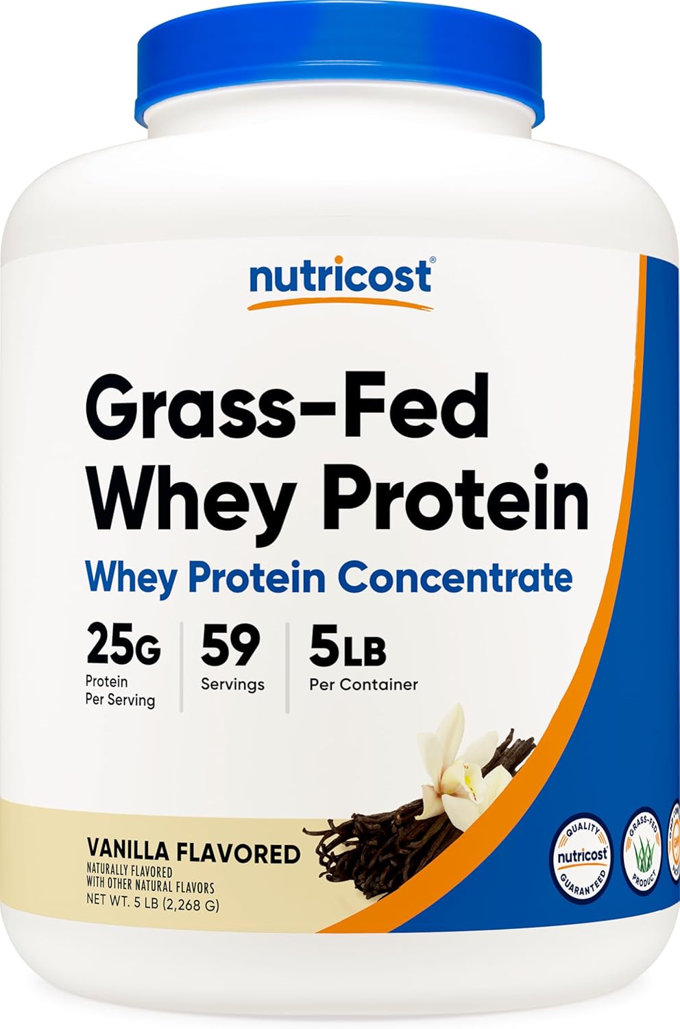 Nutricost Proteína de Suero de Leche de Pasto, 5LBS, Sin Gluten