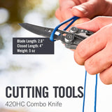 Multiherramienta ligera con cuchillo combinado y abridor