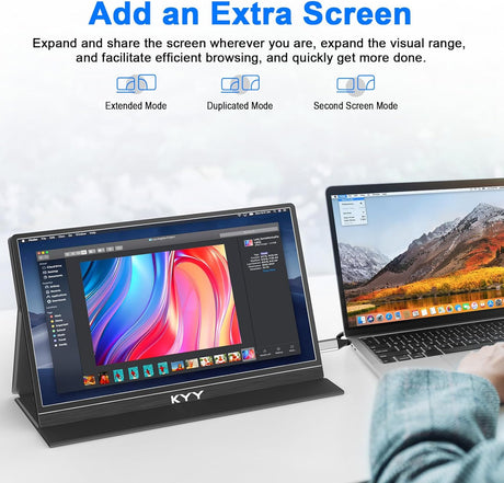 Monitor portátil KYY 14 FHD 1080P, USB-C, HDMI, VESA, PS5