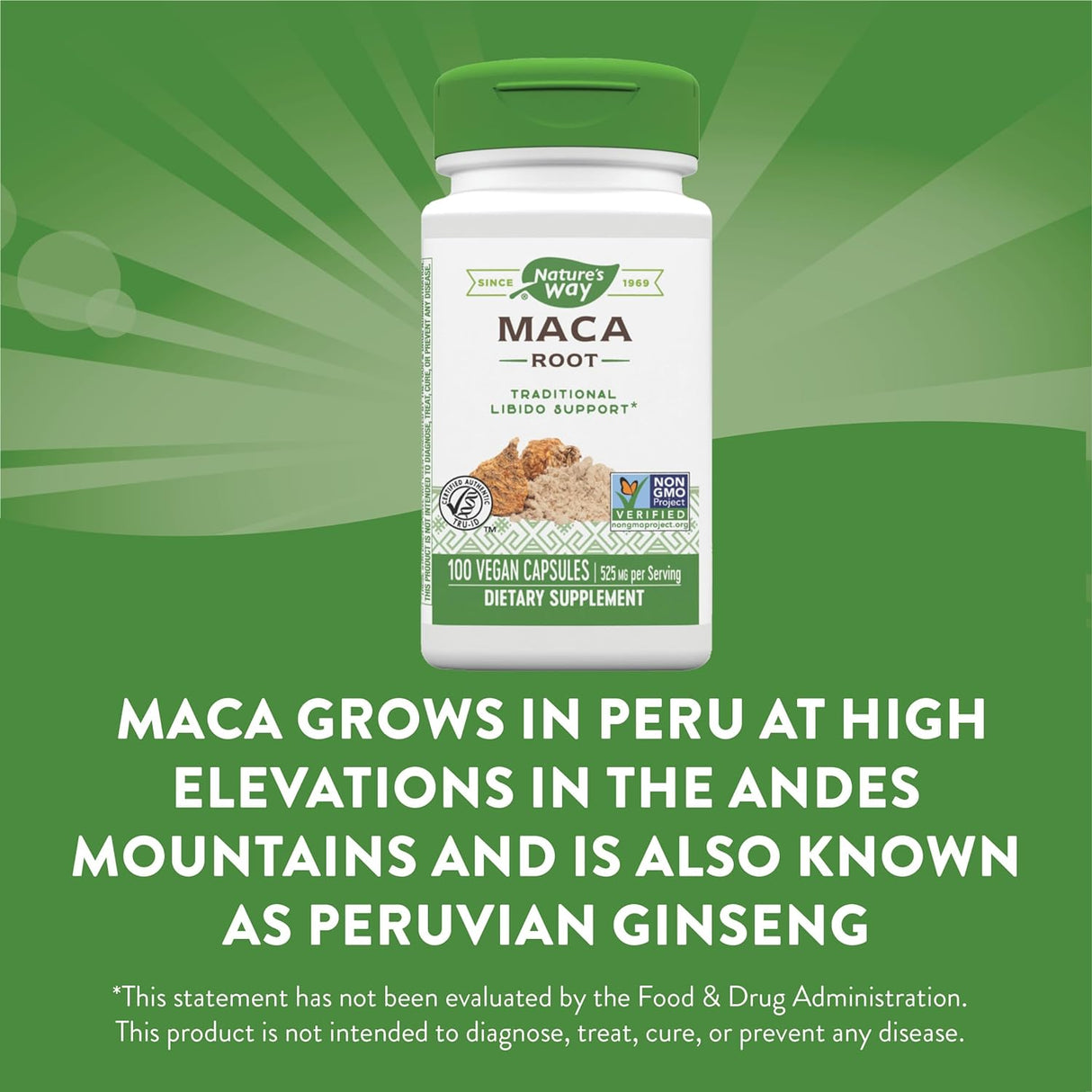 Suplemento Raíz de maca Nature's Way 100 cap
