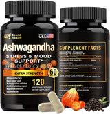 Cápsulas Orgánicas de Ashwagandha - 7000mg - 120 Cápsulas