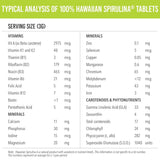 Espirulina hawaiana pura - 1000 mg comprimidos 180 recuento