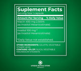 Suplemento de Niacina 500mg Sin flush, 60 cápsulas + organizador