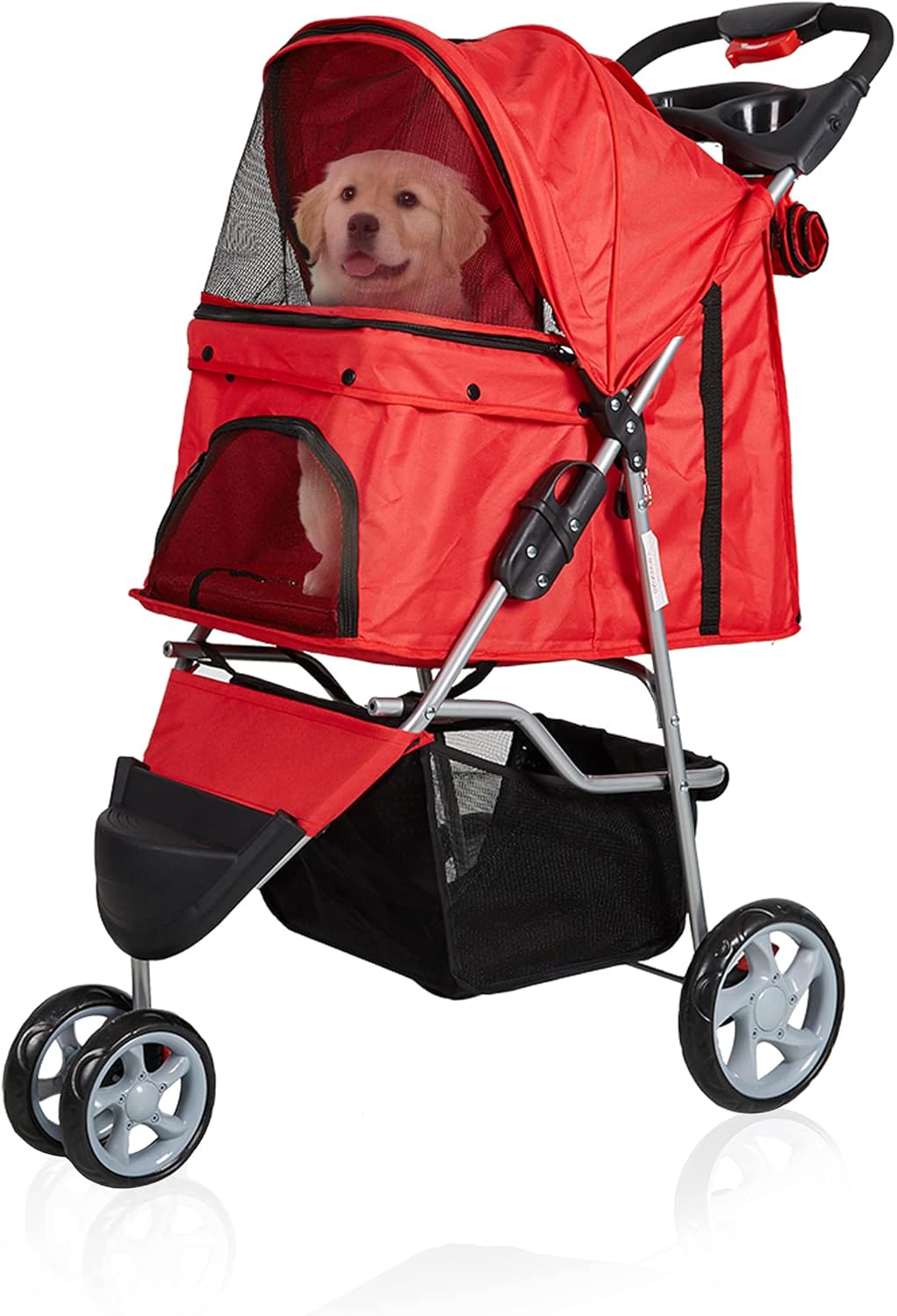 Carrito de Mascotas Plegable Elite con Rueda 360 para Viajar