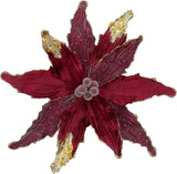 Flores Poinsettia Artificiales para Árbol de Navidad, Set de 4
