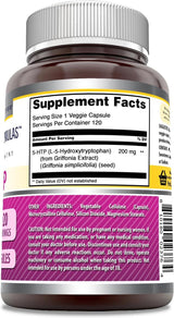 Suplemento 5 HTP Amazing Formulas 200 mg Veggie 120 Cápsulas