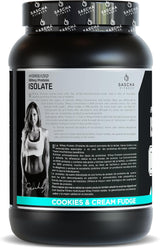 SASCHA FITNESS Proteína de Suero Hidrolizada, 2 lb, Cookies & Cream