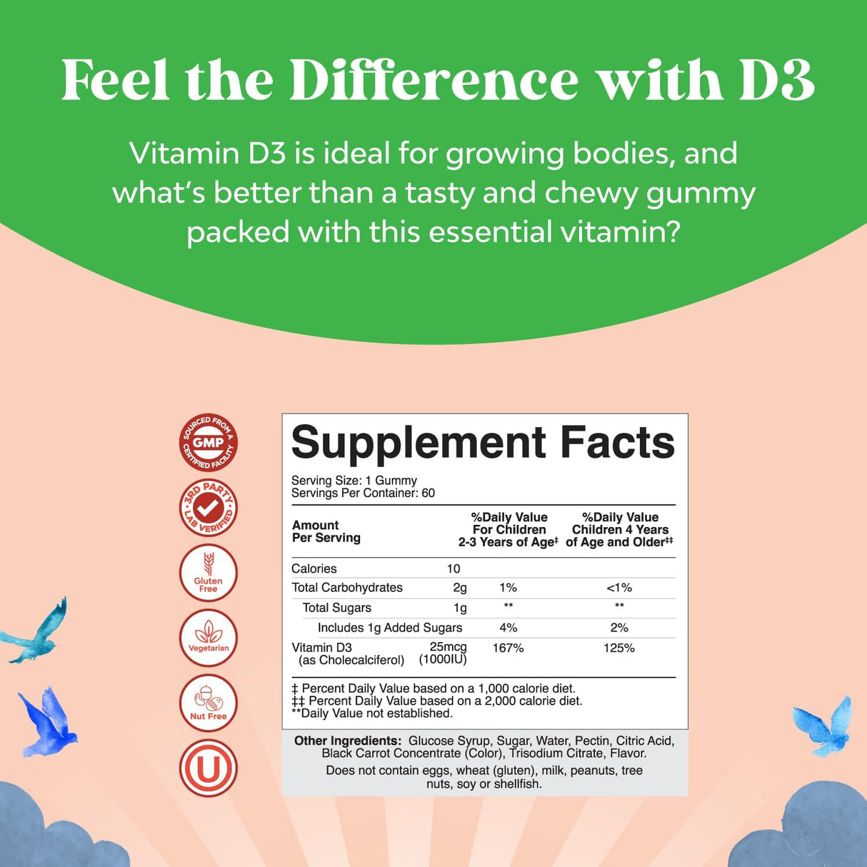 Gomitas de Vitamina D para Niños - Apoyo Inmunológico 1000 IU