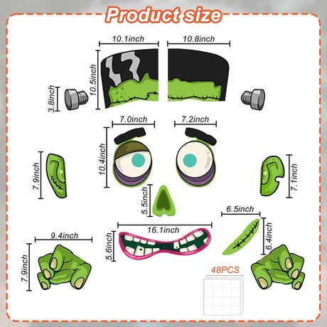 Kit de Decoraciones de Halloween para Autos, Monstruo con Ojos Grandes