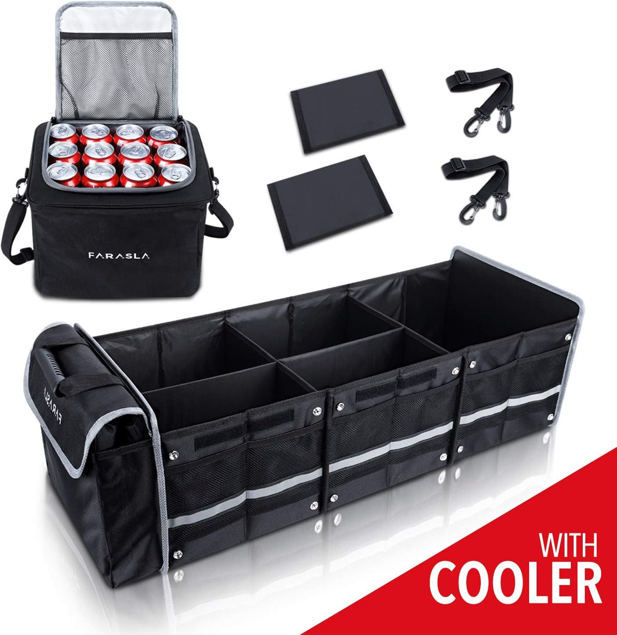 Organizador de maletero impermeable con enfriador, plegable