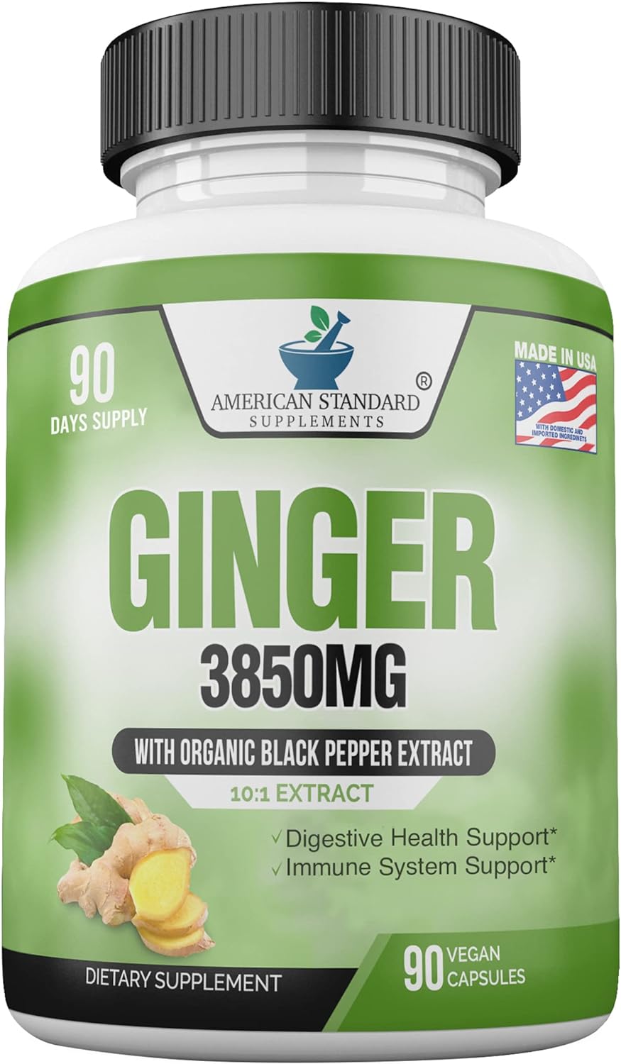 Suplemento orgánicas de raíz de jengibre de 3850 mg 90 und