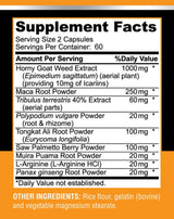 Suplementos Horny Goat Weed 1590 mg mezcla extra fuerza