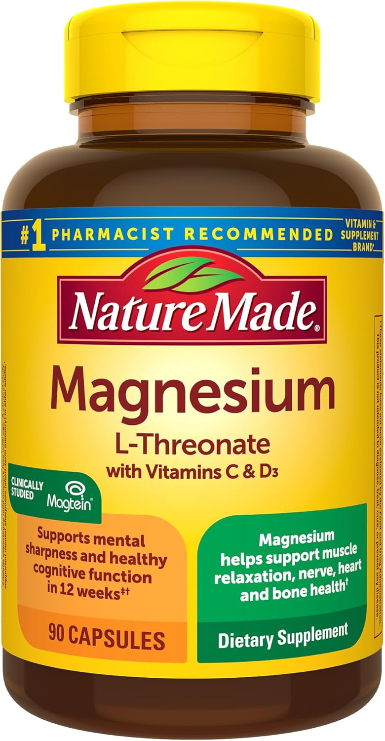 Magnesium L-Threonate con Vitamina C y D3 Nature Made