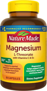 Magnesium L-Threonate con Vitamina C y D3 Nature Made