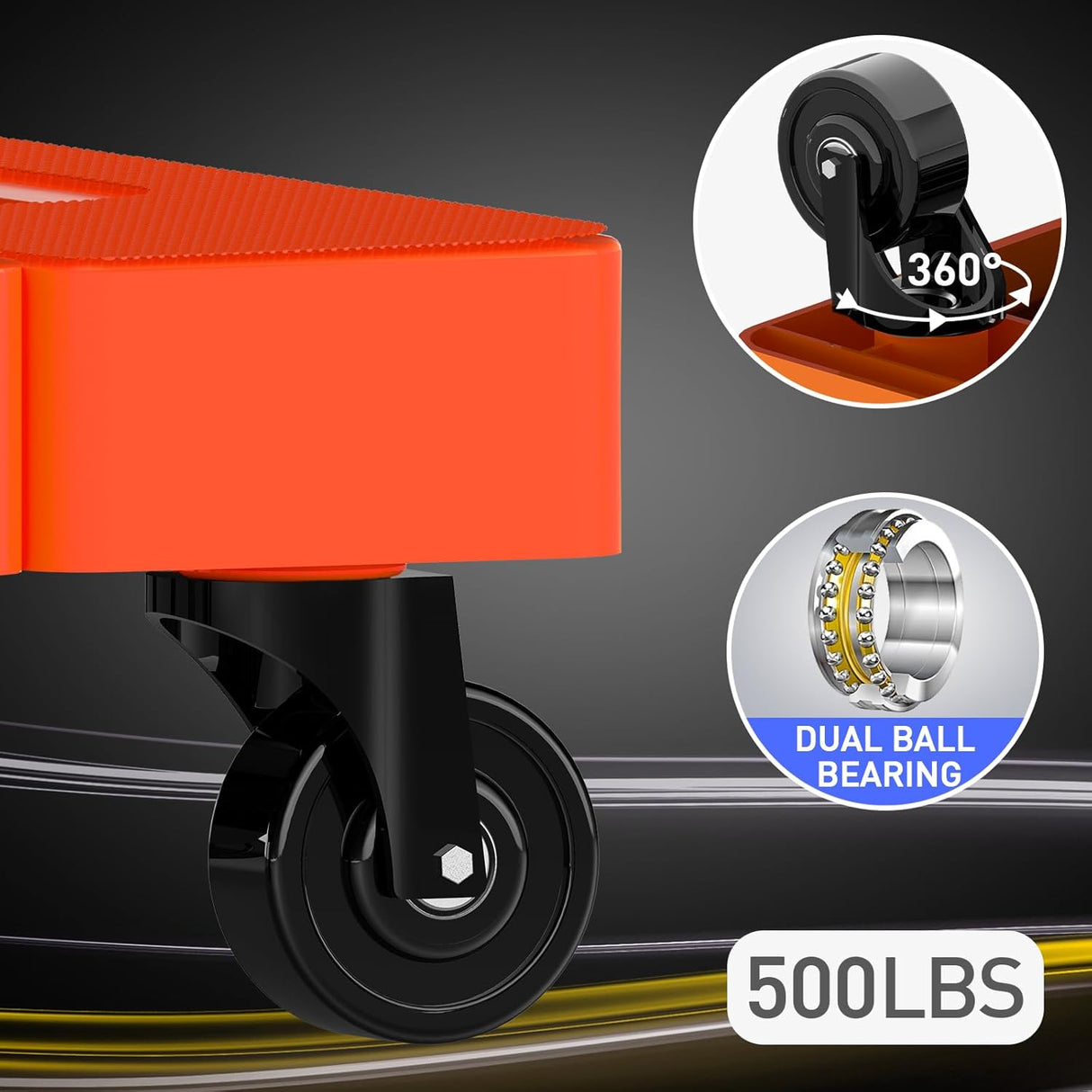 Carretilla Plegable SOLEJAZZ, 500LB, 6 Ruedas, 2 Cuerdas