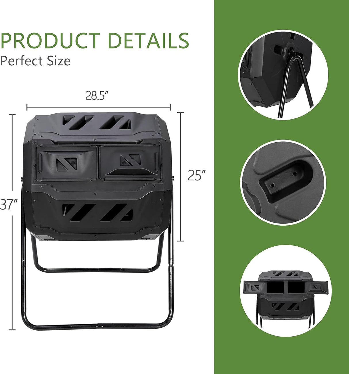 Compostador Doble F2C 43 Galones, Acero, Puertas Deslizantes