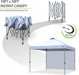 Carpa Plegable MASTERCANOPY 10'x10' con 1 Lateral Blanca