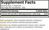 Vitamina K2 MK-7 100 mcg, apoyo cardiovascular y óseo