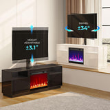 Soporte para TV Rolanstar con chimenea eléctrica y luces LED