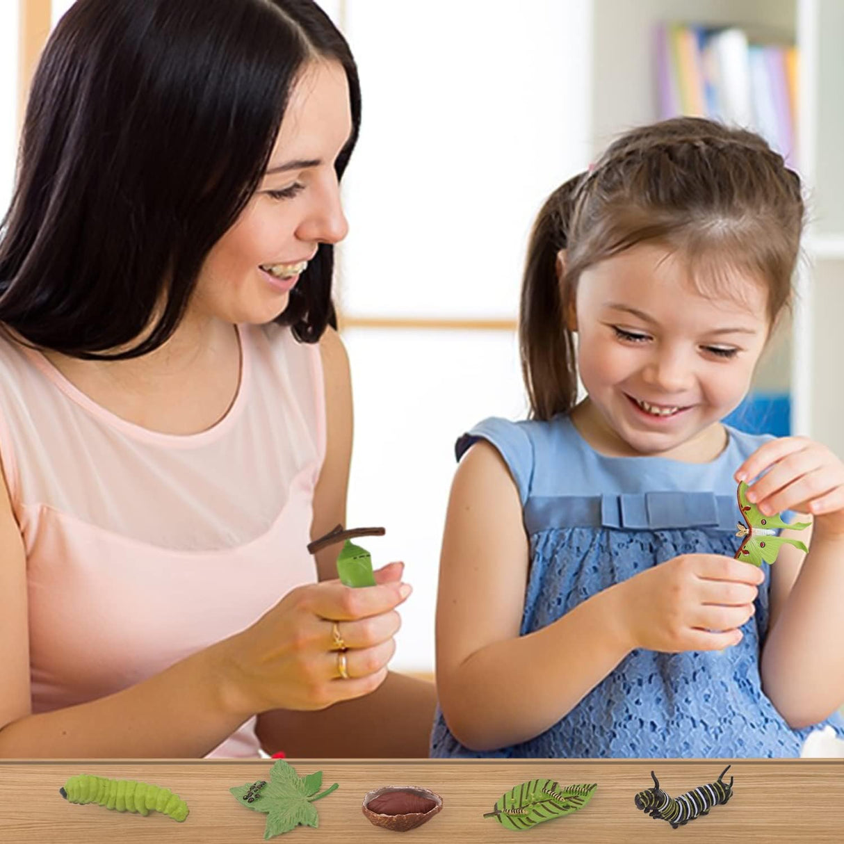 Figuritas de Ciclo de Vida de Mariposas SIENON, 4 Piezas