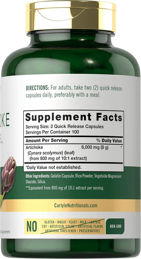Suplemento Cápsulas de extracto de alcachofa de 8000 mg